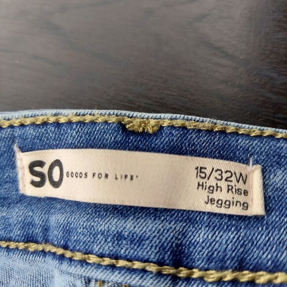 SO Jeans 15/32W High Rise Jegging + Superstretch Blue Medium Wash Junior Khol's - Picture 5 of 5